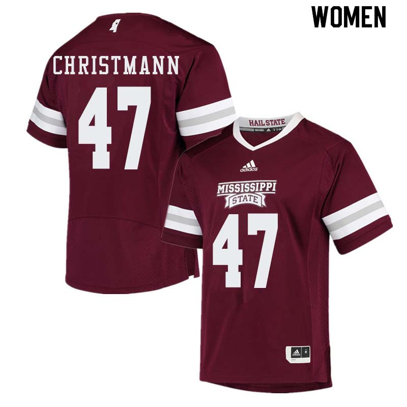 Women #47 Jace Christmann Mississippi State Bulldogs College Football Jerseys Sale-Maroon